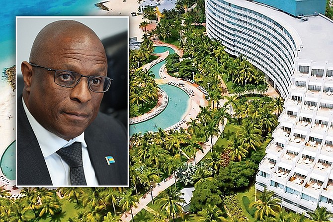 The Grand Lucayan resort and (inset) Opposition leader Michael Pintard.