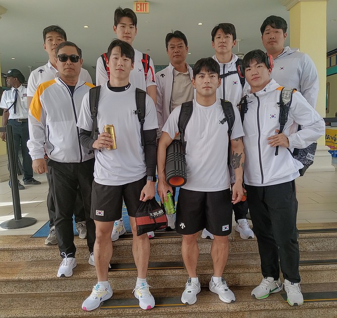 The Korean delegation at Breezes SuperClubs Bahamas. HAVING settled into their accommodations at the Breezes SuperClub Bahamas, the Korean men’s 4 x 100 metre relay team is confident that they will secure their berth in the 2024 Olympic Games. The Koreans are one of the first group of countries to arrive in town for the BTC World Relays 2024 Bahamas, scheduled for this weekend at the Thomas A. Robinson National Stadium.