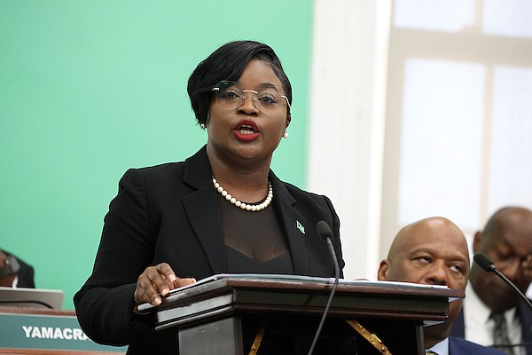 Minister of Energy and Transport JoBeth Coleby-Davis during a sitting of the House of Assembly on May 1, 2024. Photo: Dante Carrer