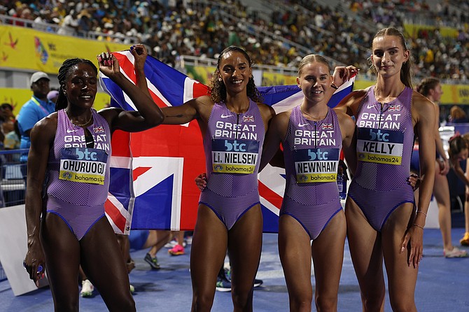 The Great Britain and Northern Ireland team at the World Relays 2024. 
Photo: Dante Carrer
