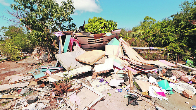 Home demolished at a shanty community in North Eleuthera. Photos: MOW