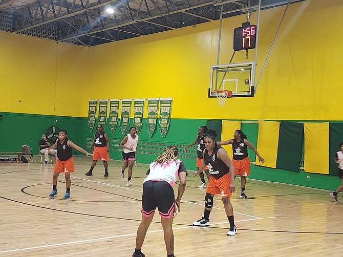 STAYING ALIVE: The Foxxy Defenders defeated the Elite Ballers 76-59 to keep their season alive and force a game four in the New Providence Women’s Basketball Association (NPWBA) Finals at the DW Davis Gymnasium on Saturday night.