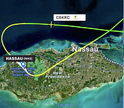 A flight tracker showing the plane's route, courtesy of BACSWN