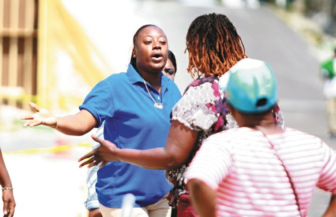 A dispute outside of court on Thursday.