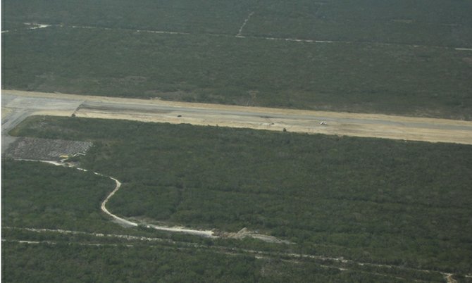 Mayaguana's runway. Photo: Chester Robards/Tribune Staff