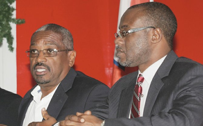 FNM leader Hubert Minnis and John Bostwick at a previous FNM event.