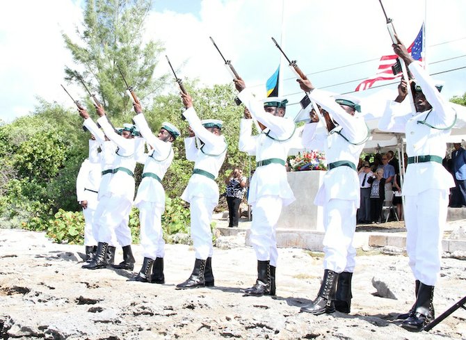 MEMBERS of the Royal Bahamas Defence Force yesterday paid tribute to ten members of the United States military, who died 60 years ago during a training mission off the coast of New Providence. The event was attended by both US and Bahamian dignitaries and coincided with the Memorial Day holiday in America. 