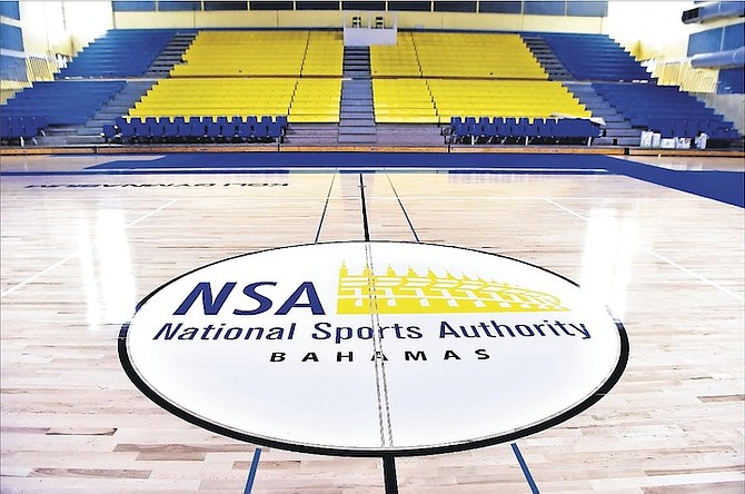 A VIEW of the new hardwood floors inside the Kendal Isaacs Gymnasium.   