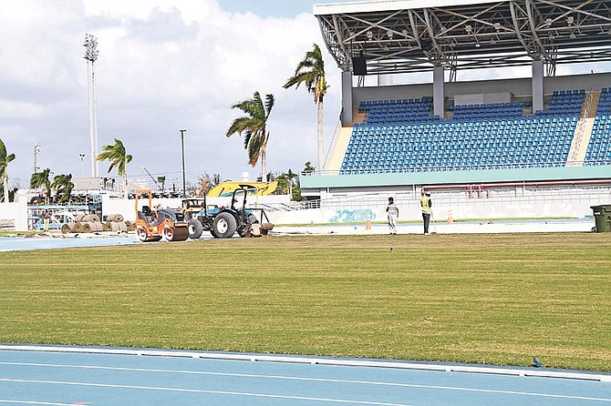 A VIEW of the new surface of the infield at the TAR national stadium.
Photo: Tim Clarke/The Tribune