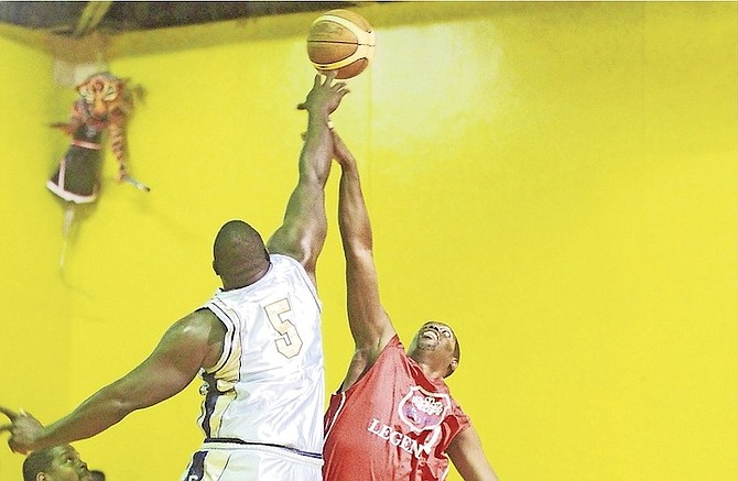 OPENING VICTORY: The Mail Boat Cybots pulled off a 112-74 rout of the Legends at the AF Adderley Gymnasium to start the New Providence Basketball Association’s 2016/17 season last night.
Photo: Tim Clarke/The Tribune
