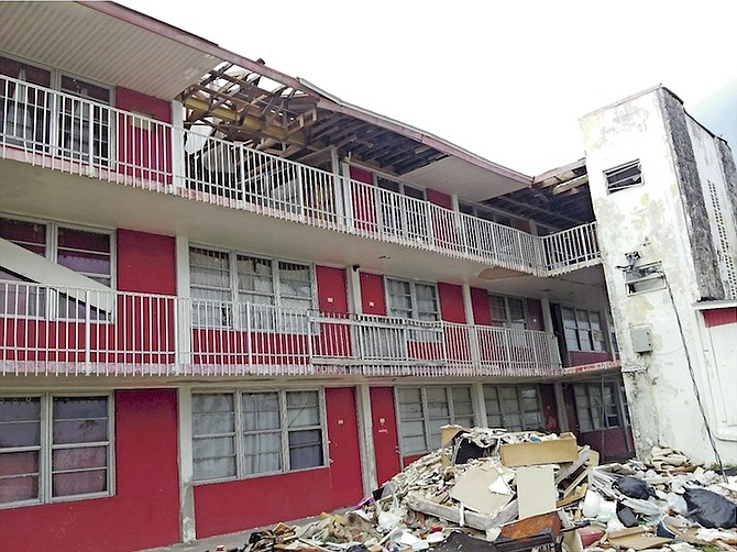 Hurricane damage at the apartments on East Mall Drive and Adventurer’s Way after Hurricane Matthew. 