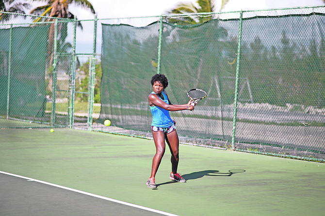 IESHA Shepherd on her way to victory over Sydney Clarke in a thrilling final on Friday. Photo: Shawn Hanna 