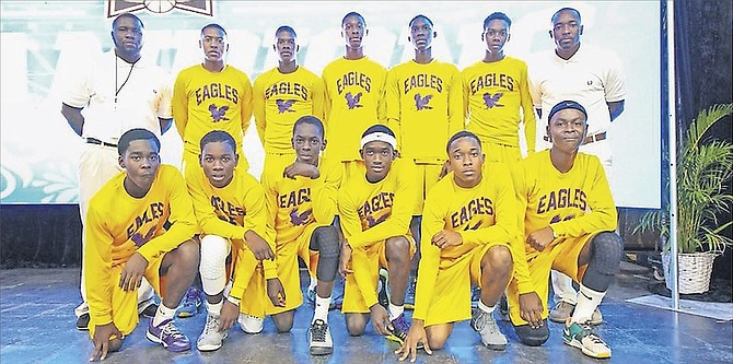 NATiONAL CHAMPIONS: The Gateway Academy Eagles, out of Bimini, defeated the Abaco Central Marlins 56-43 last night to win the national title at the St George’s Gymnasium in Freeport, Grand Bahama. The Eagles dominated the Family Island Division from day one of the National High School Basketball Championships.