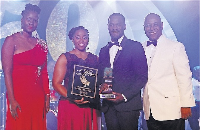 The Minister’s Award at last year’s Cacique Awards was awarded to the late Dr Myles Munroe and his wife, Ruth. Their children, Charisa and Myles Munroe Jr, accepted the award on their behalf.  