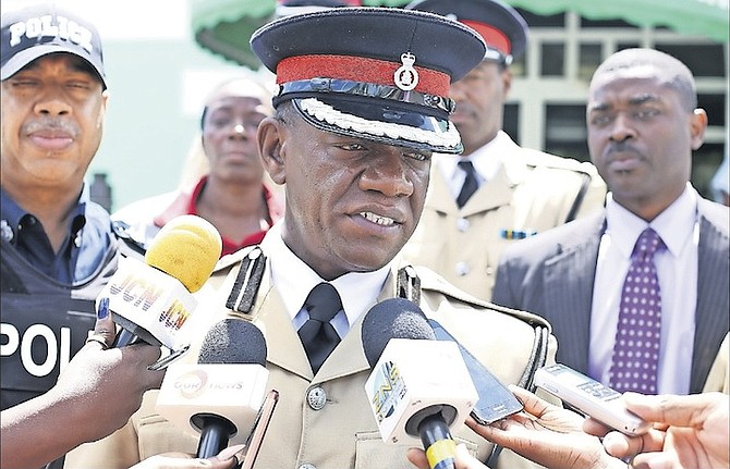 ASSISTANT Commissioner of Police Stephen Dean speaking to the media after an officer of the Bahamas Department of Corrections tried to hang himself at the Elizabeth Estates Police Station, later dying in hospital after the attempt. Photo: Terrel W. Carey/Tribune Staff