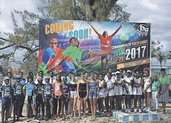 Several members of Team Bahamas’ contingent represented their respective sporting disciplines at the billboard unveiling on Sunday, including tennis, rugby, swimming, cycling and athletics. The Local Organising Committee for this year’s Commonwealth Youth Games continued their effort to galvanise the public Sunday when they revealed a new billboard promoting the event at the entrance to Arawak Cay. The big event, to be hosted July 17-23 in New Providence, will feature 70 participating countries and thousands of participating athletes.
