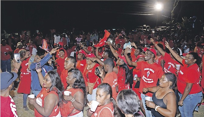 Supporters at an FNM crowd in Andros this week. 