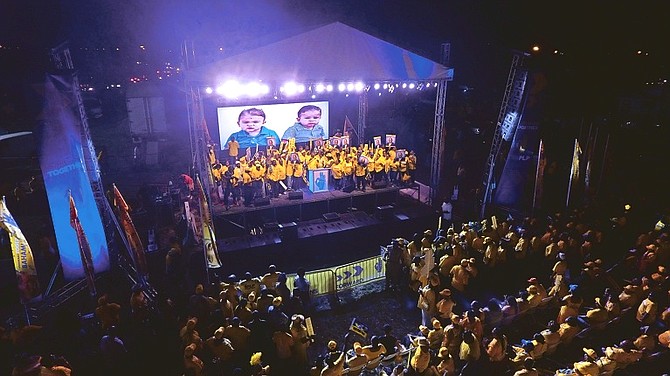 The scene at Tuesday night's PLP rally.