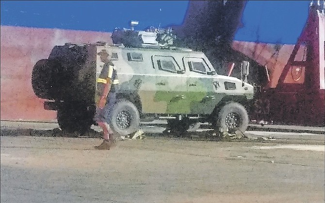 One of the armoured vehicles delivered to The Bahamas. 