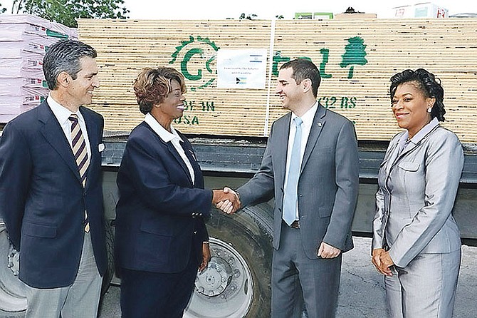 From left are Arthur Seligman, Hon. Consul for Israel in Bah; Sheryl Glinton, PS, NEMA; Alon Lavi, Dep. Chief of Mission Embassy of Israel to Belize and The Bahamas and Chanelle Brown, Head, Economic Trade and Sustainable Dev. Division Ministry of Foreign Affairs. (BIS Photos/ Raymond A. Bethel, Sr.)

 