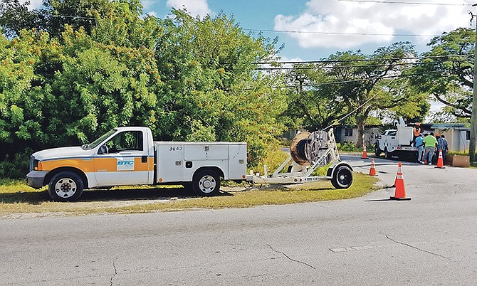 Repair crews on the road in Grand Bahama after a BTC substation was targeted by thieves seeking to steal copper - and disrupting services as a result.