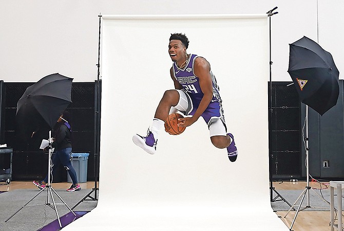 Sacramento Kings guard Buddy Hield poses for a photo during the NBA basketball teams media day on Friday. (AP Photo/Rich Pedroncelli)