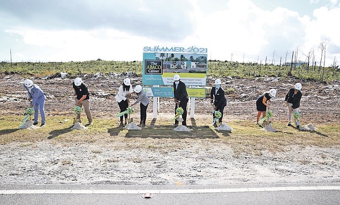 THE GROUNDBREAKING ceremony in Abaco yesterday.