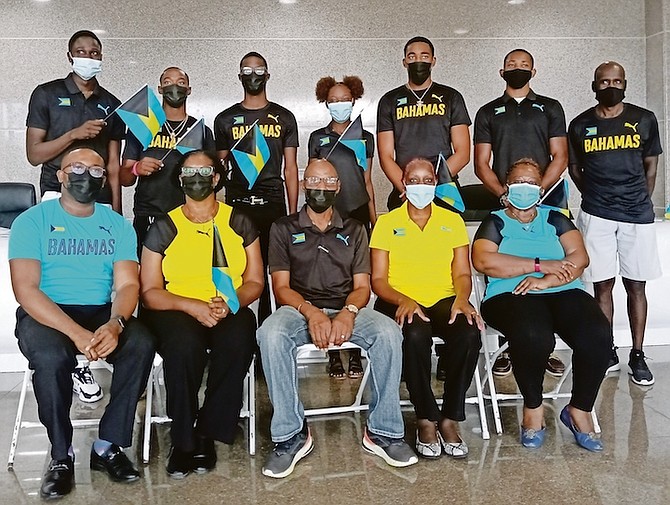 GO TEAM BAHAMAS: Pictured are athletes and officials heading to the World Junior Championships in Nairobi, Kenya.