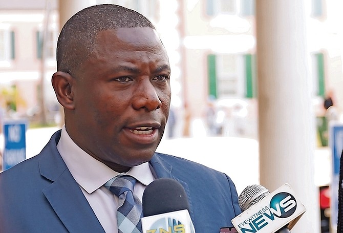 Health Minister Renward Wells outside Cabinet yesterday.
Photo: Donovan McIntosh/Tribune Staff