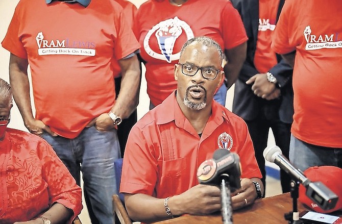 IRAM LEWIS, MP for Central Grand Bahama, speaking yesterday.
PHOTO: Racardo Thomas/Tribune staff