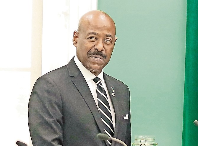 MINISTER of Social Services and Urban Development Obediah Wilchcombe in the House of Assembly yesterday.
Photo: Donavan McIntosh/Tribune Staff