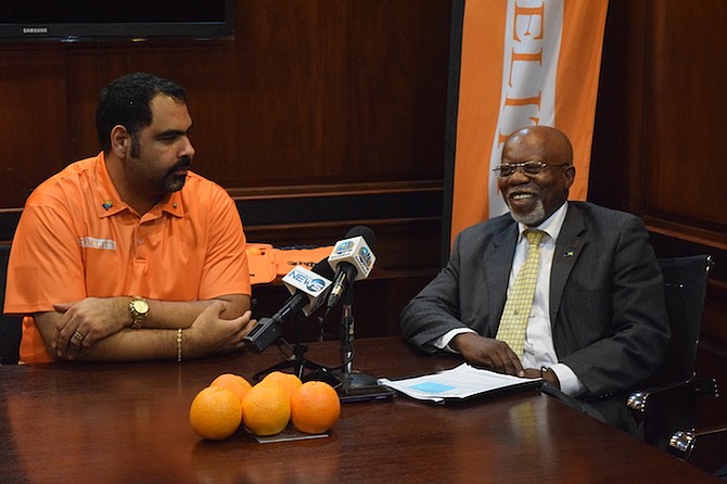 SHOWN are Gowon Bowe (left) and Perry Cunningham.