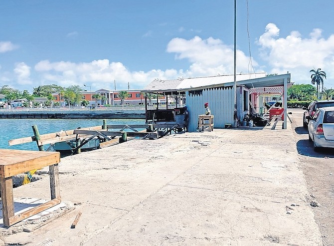 AN AREA at Potter’s Cay Dock where stalls burned down last year. Photo: Donavan McIntosh/Tribune Staff