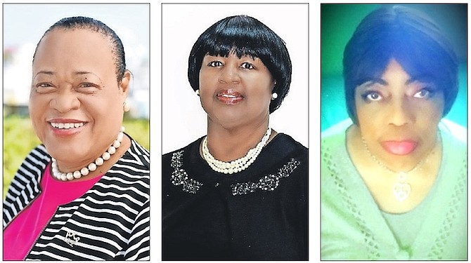 FROM left, Joycelyn Gilbert Pinder, Theresa Brooks-Bastian and Leona Adlaide Penn.