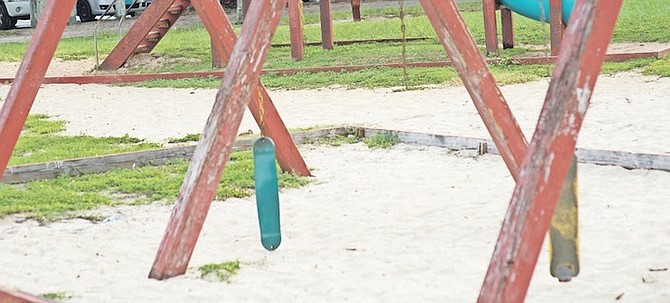 SWINGS left hanging and unusable at Goodman’s Bay park.
Photo: Moise Amisial