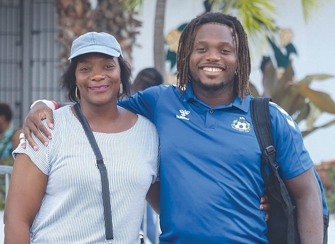 HAPPY MOTHER’S DAY: Michael Bethel with his mother, Katie Adderley-Bethel.
Photo: Austin Fernander/Tribune Staff