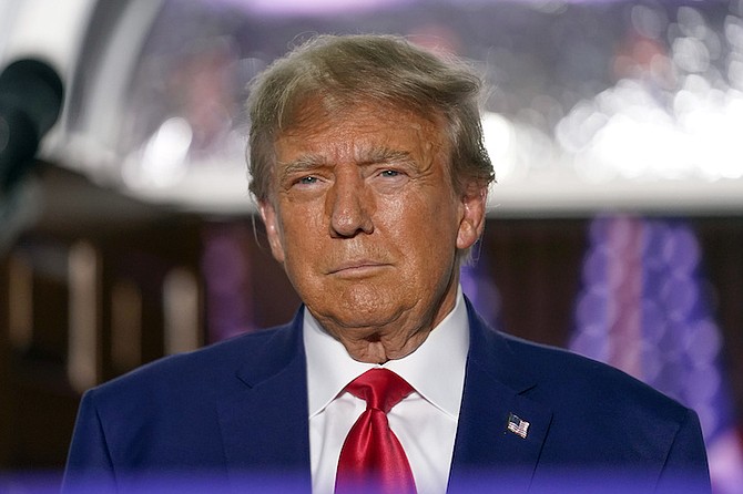 Former President Donald Trump speaks at Trump National Golf Club in Bedminster, N.J., June 13, 2023. 
Photo: Andrew Harnik/AP