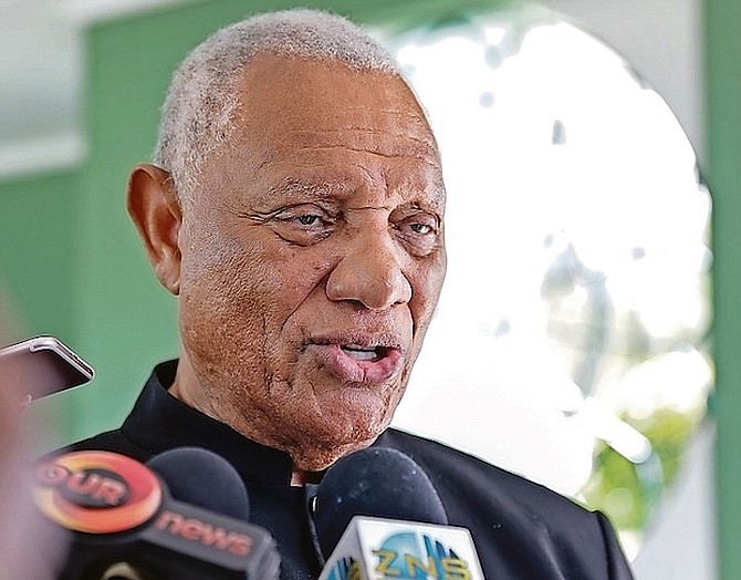 FORMER Prime Minister Perry Christie, who is a member of a group of regional leaders trying to resolve the crisis in Haiti, said yesterday that efforts to do so remain a “work in progress”. Photo: Austin Fernander