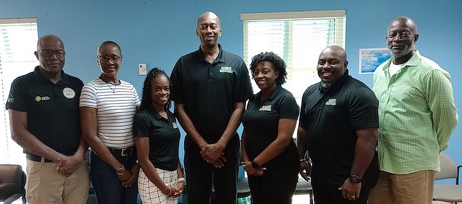 BAHAMAS Basketball Federation executives returned to office, shown from left to right, are Freddie Brown, Natasha Miller, Latoya Silver, Eugene Horton, Simone Beneby and Moses Johnson.