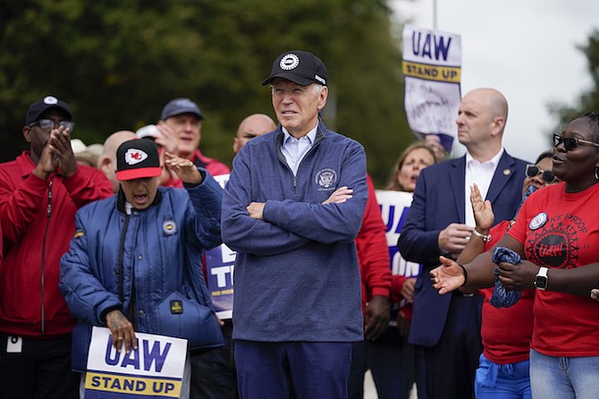 IN becoming the first-ever sitting US president to join a picket line, Joe Biden aims to reinforce his status as “labour’s best friend”.
Photo: Evan Vucci