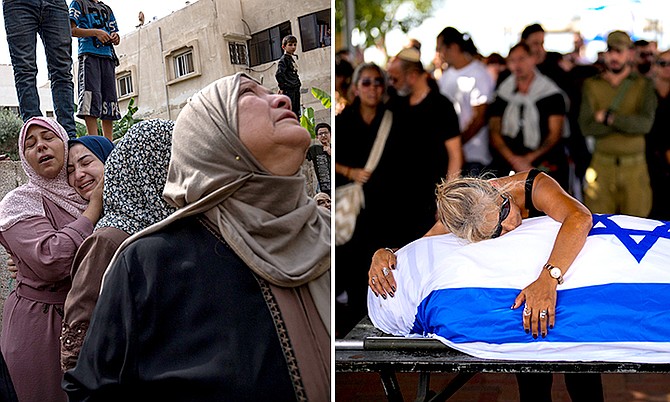 THE INNOCENT on both sides are the true casualties of the centuries old conflict.
Left Photo: Fatima Shbair/AP
Right Photo:Francisco Seco/AP