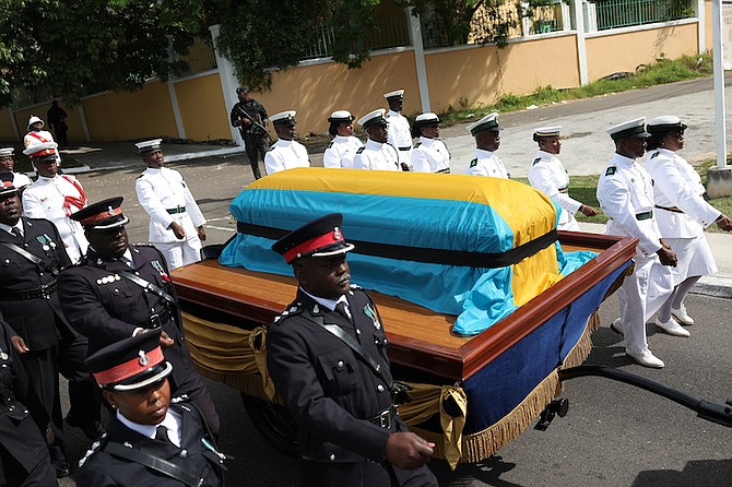 FAMILY, friends, and members of Parliament gathered at the St Agnes Anglican Church yesterday to lay to rest Dr Perry Gomez, the former minister of health remembered by the prime minister as “a man for all seasons.”
Photos: Dante Carrer