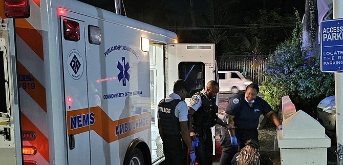 Police at the scene on Thursday night.