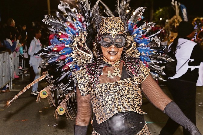 PLATINUM Knights won their sixth consecutive New Year’s Junkanoo Parade in Grand Bahama. 
Photos: Vandyke Hepburn