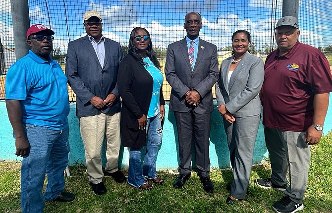 PLANS were announced on Wednesday for the 80th birthday bash for the Rev. Dr William Thompson. Pictured, from left to right, are Peter Rahming, Brian Adderley, Oria Wood-Knowles, Harrison Thompson, Bernadette Bastian and Martin Burrows.