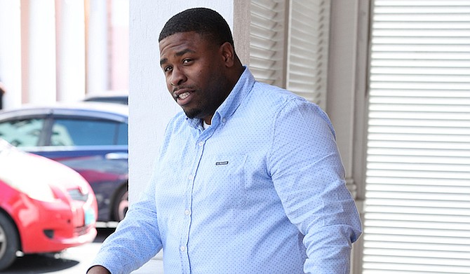 Adrian Gibson’s brother Lanardo Gibson leaving court on Monday. Photo: Dante Carrer