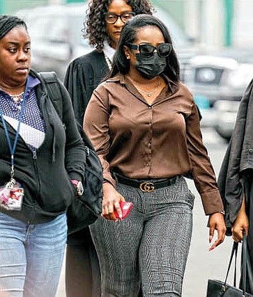 Rashae Gibson outside court. 

Photo: Dante Carrer