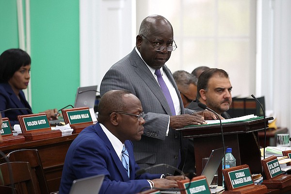 Prime Minister Philip "Brave" Davis speaks during a sitting of the House of Assembly on May 15, 2024. Photo: Dante Carrer/Tribune Staff