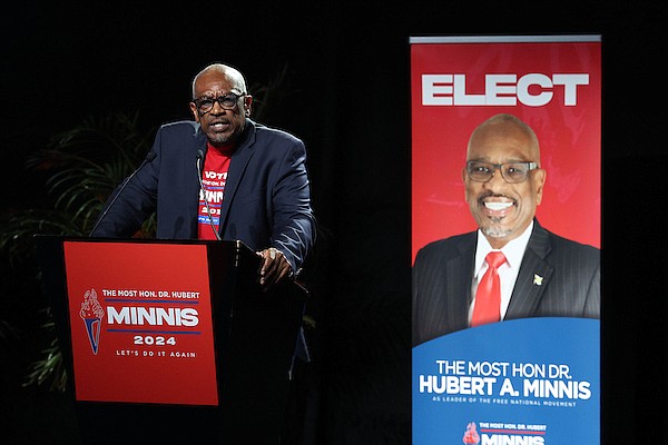 Killarney MP and Former Prime Minister Dr Hubert Minnis during his campaign launch for Free National Movement (FNM) Party Leader at Baha Mar on Friday. Photo: Dante Carrer/Tribune Staff