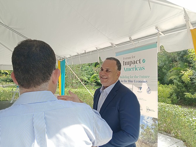 Minister of Economic Affairs, Michael Halkitis was the keynote speaker on day two of the Forum for Impact Americas on Thursday, at the Garden of the Groves in Grand Bahama.